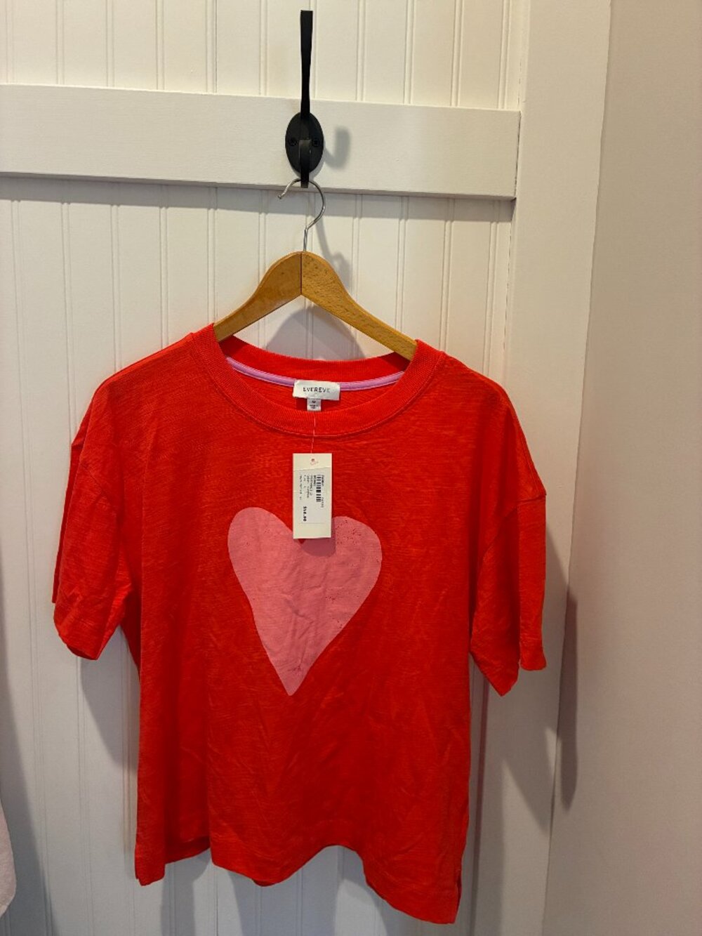 EVEREVE Heart Perfect Tee Red/Pink NWT Size: M MSRP $58.00
